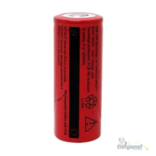 Bateria Recarregável 26650 3,7v 6800mah Li-ion Lanterna X900